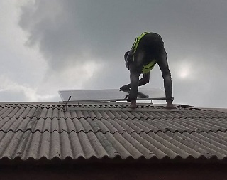 Solar Installation, Engineer On Site