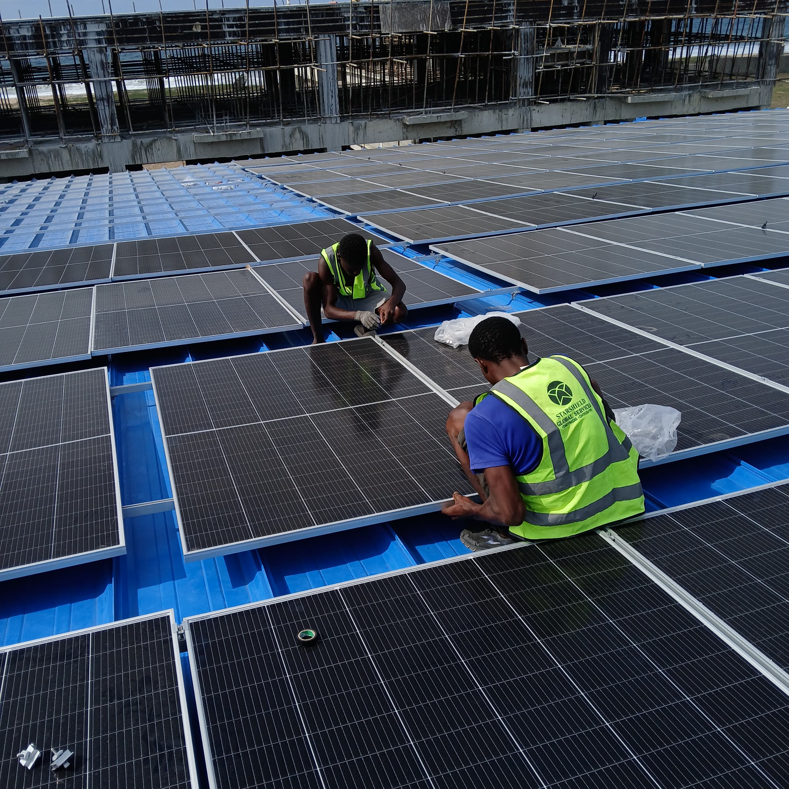 Set of Solar Panel mounted on the roof